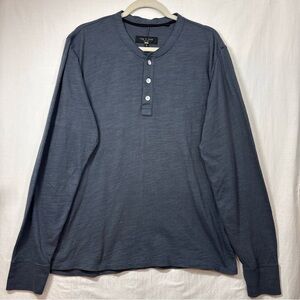 rag & bone Men's Long-Sleeve Classic Flame Henley - Shade Grey
